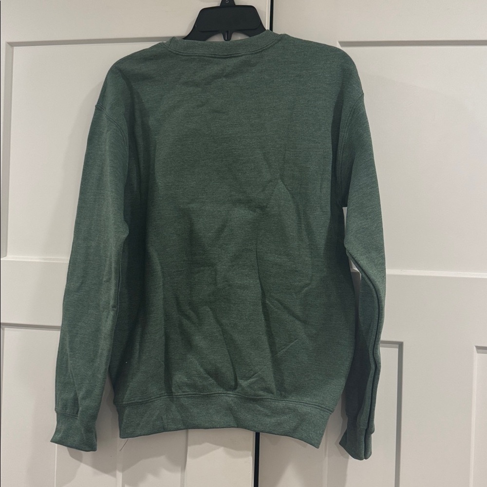 Willy Lou Boutique Green Crewneck Sweatshirt, Red Plaid Christmas Bow, Small - Picture 4 of 4